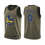 Men's Golden State Warriors #0 D'Angelo Russell Swingman Green Salute to Service Basketball Jersey