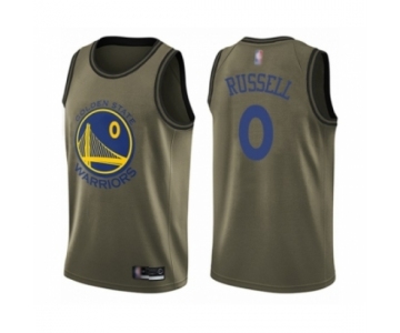 Men's Golden State Warriors #0 D'Angelo Russell Swingman Green Salute to Service Basketball Jersey