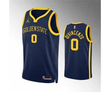 Men's Golden State Warriors #0 Donte DiVincenzo Navy Statement EditionStitched Jersey