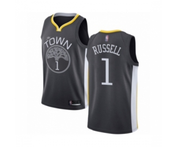 Men's Golden State Warriors #1 D'Angelo Russell Authentic Black Basketball Jersey - Statement Edition