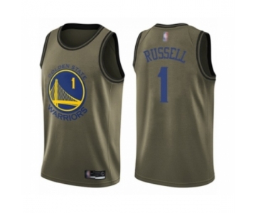 Men's Golden State Warriors #1 D'Angelo Russell Swingman Green Salute to Service Basketball Jersey