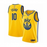 Men's Golden State Warriors #10 Jacob Evans Authentic Gold Finished Basketball Jersey - Statement Edition