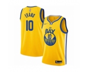 Men's Golden State Warriors #10 Jacob Evans Authentic Gold Finished Basketball Jersey - Statement Edition