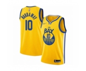 Men's Golden State Warriors #10 Tim Hardaway Authentic Gold Finished Basketball Jersey - Statement Edition