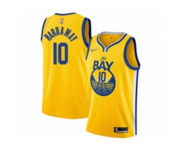 Men's Golden State Warriors #10 Tim Hardaway Authentic Gold Finished Basketball Jersey - Statement Edition