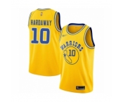 Men's Golden State Warriors #10 Tim Hardaway Authentic Gold Hardwood Classics Basketball Jersey