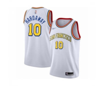 Men's Golden State Warriors #10 Tim Hardaway Authentic White Hardwood Classics Basketball Jersey - San Francisco Classic Edition