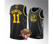 Men's Golden State Warriors #11 Klay Thompson 2022 Black NBA Finals Stitched Jersey