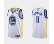 Men's Golden State Warriors #11 Klay Thompson 2022 White 75th Anniversary Stitched Jersey