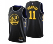 Men's Golden State Warriors #11 Klay Thompson 75th Anniversary Black Stitched Basketball Jersey