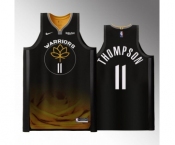 Men's Golden State Warriors #11 Klay Thompson Black 2022-23 City edition Stitched Basketball Jersey