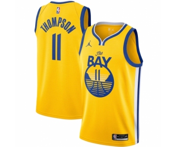 Men's Golden State Warriors #11 Klay Thompson Jordan Brand Gold 2020-21 Swingman Jersey