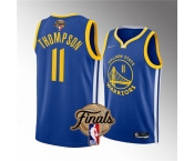 Men's Golden State Warriors #11 Klay Thompson Royal 2022 Finals Stitched Basketball Jersey