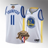 Men's Golden State Warriors #11 Klay Thompson White 2022 Finals Stitched Basketball Jersey