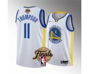 Men's Golden State Warriors #11 Klay Thompson White 2022 Finals Stitched Basketball Jersey