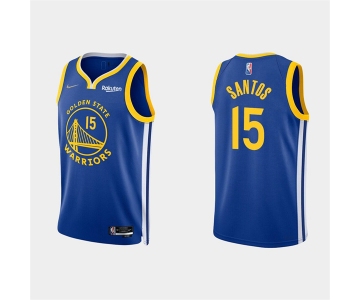 Mens Golden State Warriors #15 Gui Santos 2022 Royal Stitched Basketball Jersey