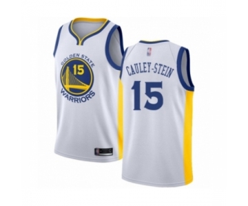 Men's Golden State Warriors #15 Willie Cauley-Stein Authentic White Basketball Jersey - Association Edition