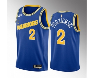 Men's Golden State Warriors #2 Brandin Podziemski Royal 2023 Draft Classic Edition Swingman Stitched Basketball Jersey