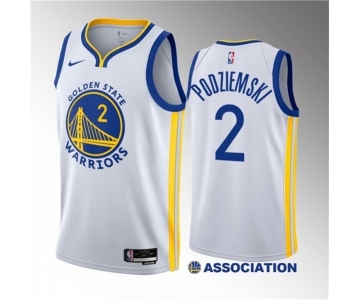 Men's Golden State Warriors #2 Brandin Podziemski White 2023 Draft Association Edition Swingman Stitched Basketball Jersey