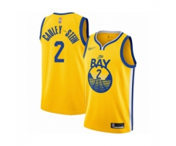 Men's Golden State Warriors #2 Willie Cauley-Stein Authentic Gold Finished Basketball Jersey - Statement Edition