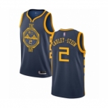 Men's Golden State Warriors #2 Willie Cauley-Stein Authentic Navy Blue Basketball Jersey - City Edition