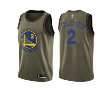 Men's Golden State Warriors #2 Willie Cauley-Stein Swingman Green Salute to Service Basketball Jersey