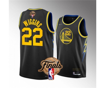 Men's Golden State Warriors #22 Andrew Wiggins 2022 Black NBA Finals Stitched Jersey