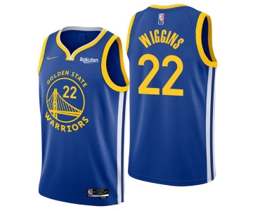 Men's Golden State Warriors #22 Andrew Wiggins 2022 Royal 75th Anniversary Stitched Jersey