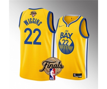 Men's Golden State Warriors #22 Andrew Wiggins 2022 Yellow NBA Finals Stitched Jersey