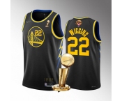 Men's Golden State Warriors #22 Andrew Wiggins Black 2022 NBA Finals Champions Stitched Jersey