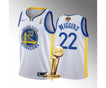 Men's Golden State Warriors #22 Andrew Wiggins White 2022 NBA Finals Champions Stitched Jersey