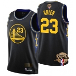 Men's Golden State Warriors #23 Draymond Green 2021-22 City Edition Black 75th Anniversary NBA Finals Stitched Basketball Jersey