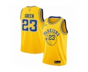 Men's Golden State Warriors #23 Draymond Green Authentic Gold Hardwood Classics Basketball Jersey