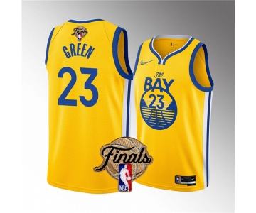 Men's Golden State Warriors #23 Draymond Green Yellow 2022 Finals Stitched Jersey