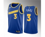 Men's Golden State Warriors #3 Chris Paul Blue Classic Edition Stitched Basketball Jersey