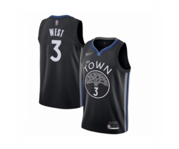 Men's Golden State Warriors #3 David West Swingman Black Basketball Jersey 2019-20 City Edition