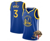 Men's Golden State Warriors #3 Jordan Poole 2022 Royal NBA Finals Stitched Jersey