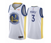 Men's Golden State Warriors #3 Jordan Poole 2022 White 75th Anniversary Stitched Jersey