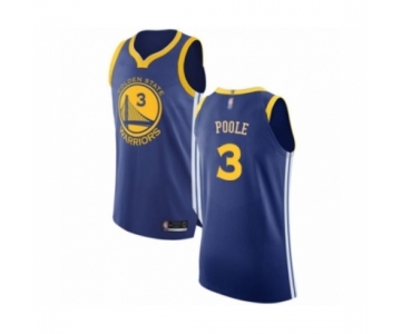 Men's Golden State Warriors #3 Jordan Poole Authentic Royal Blue Basketball Jersey - Icon Edition