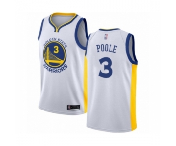 Men's Golden State Warriors #3 Jordan Poole Authentic White Basketball Jersey - Association Edition