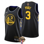 Men's Golden State Warriors #3 Jordan Poole Black 2022 Finals Stitched Jersey