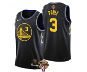 Men's Golden State Warriors #3 Jordan Poole Black 2022 Finals Stitched Jersey