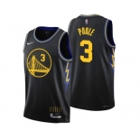 Men's Golden State Warriors #3 Jordan Poole Black Stitched Basketball Jersey