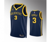 Men's Golden State Warriors #3 Jordan Poole Navy Statement EditionStitched Jersey