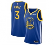 Men's Golden State Warriors #3 Jordan Poole Royal With No.6 Patch Stitched Jersey