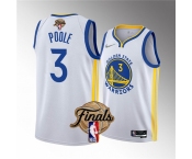 Men's Golden State Warriors #3 Jordan Poole White 2022 Finals Stitched Jersey