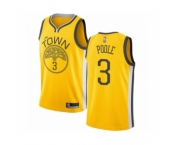 Men's Golden State Warriors #3 Jordan Poole Yellow Swingman Jersey - Earned Edition