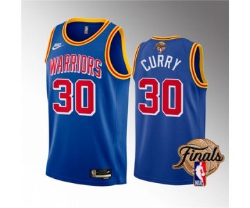 Men's Golden State Warriors #30 Stephen Curry 2022 Royal NBA Finals Stitched Jersey