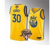 Men's Golden State Warriors #30 Stephen Curry 2022 Yellow NBA Finals Stitched Jersey