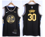 Men's Golden State Warriors #30 Stephen Curry 75th Anniversary Black Stitched Basketball Jersey